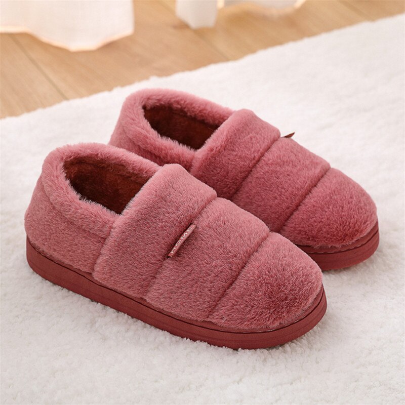 Winter Slippers Mannen Bont Schoenen Gezellige Huis Slippers Voor Man Warm Korte Pluche Indoor Schoenen Vrouwen Lover Slipper Calzado Hombre