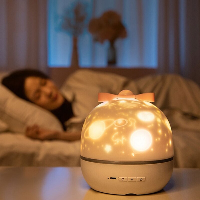 Usb Oplaadbare Star Night Light 360 Graden Roterende Projectielamp Met 6 Films Voor Baby Kid Room Decor