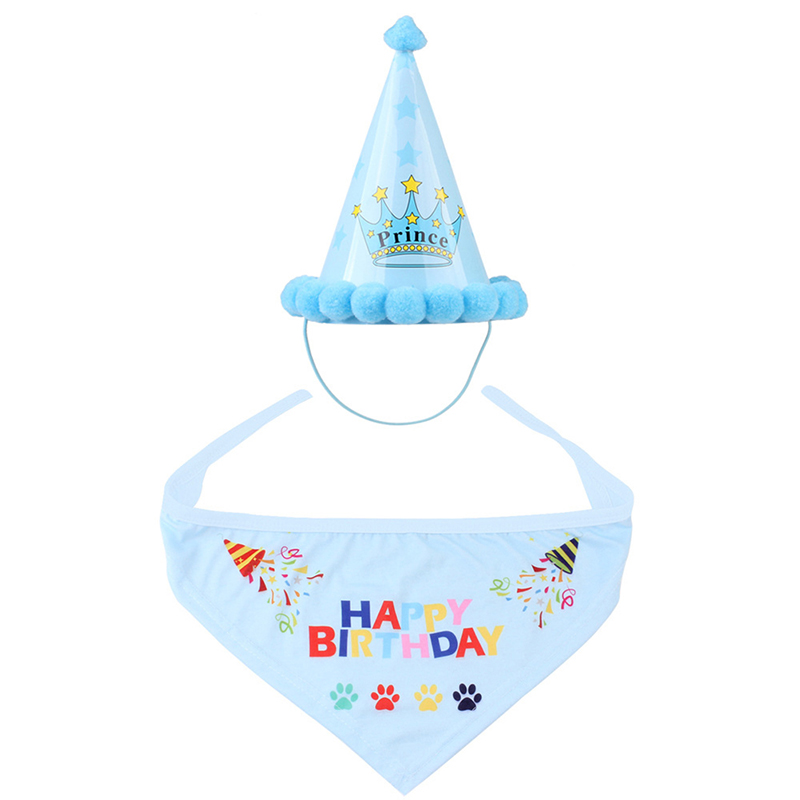 Sombrero de cumpleaños con estampado de letras para mascota, sombrero para , disfraz "It is My Birthday", accesorio para mascota para , 1 Juego, novedad: Azul