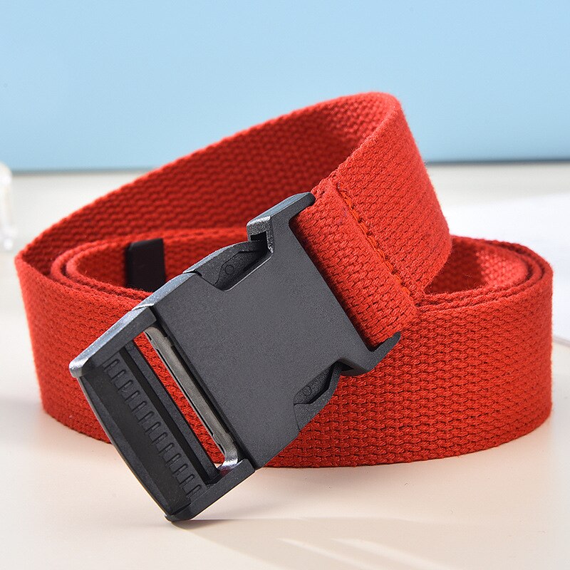 Adultes réglable tout-Match ceinture unisexe Style coréen toile ceintures Vintage en plastique boucle élastique couleur unie longue ceinture
