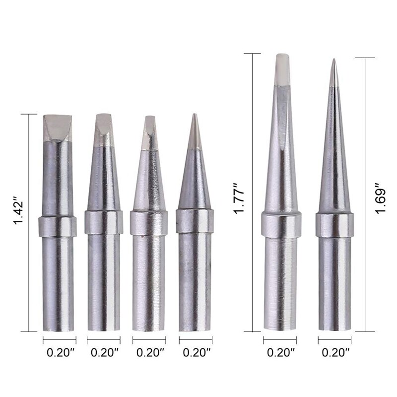 Solder Tips 6Pcs ET Soldering Iron Replacement Tips for WES51/50,WESD51,PES51 / 50,WE1010NA WCC100 LR21 ET Tip Series (6PCS-01)