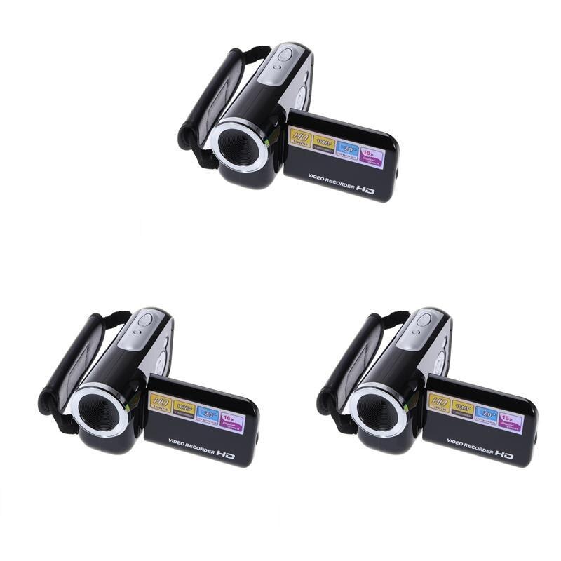 3pcs Mini Video DV videocamera palmare 16 milioni di pixel fotocamera digitale LED Flash Zoom digitale 2.0 pollici (nero): 3 Pcs
