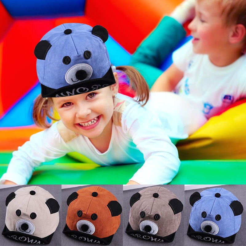 Spring Baby Baseball Cap Cartoon Bear Infant Toddler Sun Hat Cotton Adjustable Baby Boy Girl Hats Caps