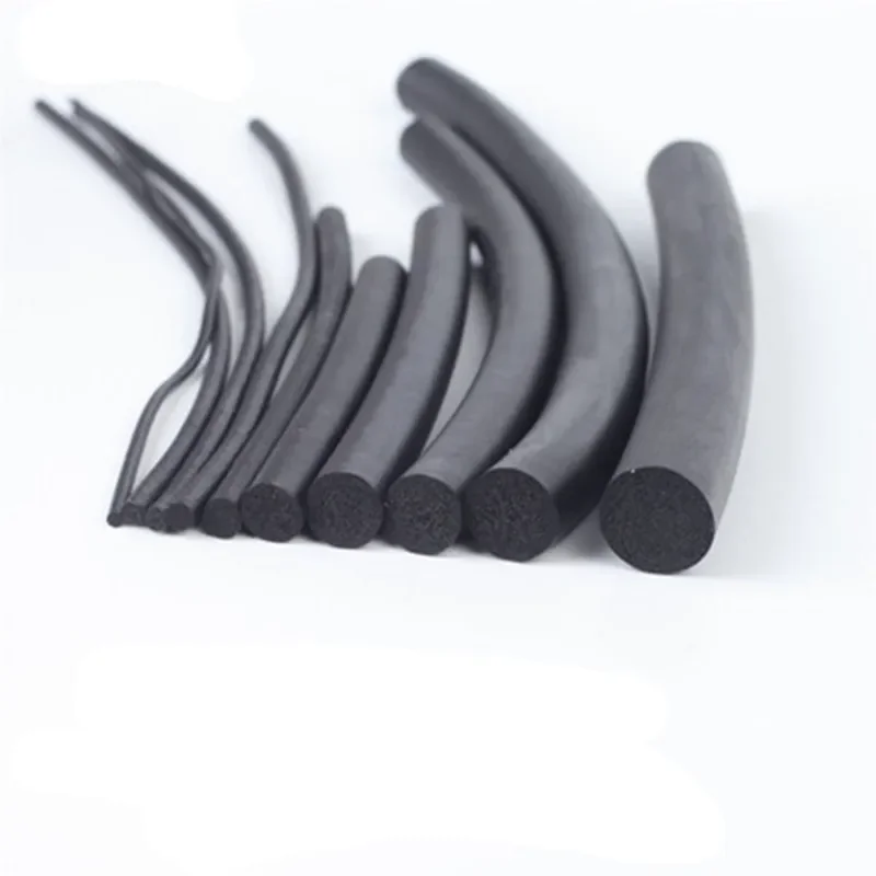1M/5M/10M EPDM Sealling Strip 3/4/5/6/7/8/10mm Sound Proofing Dustproof Foamed Rubber O Type Round Seal Strips