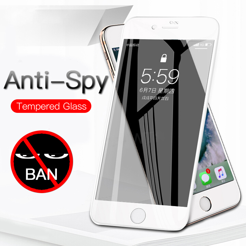 Protecteur d'écran de confidentialité, 3 pièces, pour iPhone 8 7 6 6s Plus SE 2022 9H, Film Anti-espion en verre trempé complet