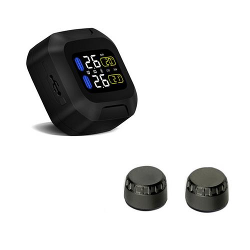 Tpms Motorcycle Wireless TPMS Tire Pressure Monitoring System Motor Tyre Auto Alarm 2 External Sensor Moto Tools: M3WI Black
