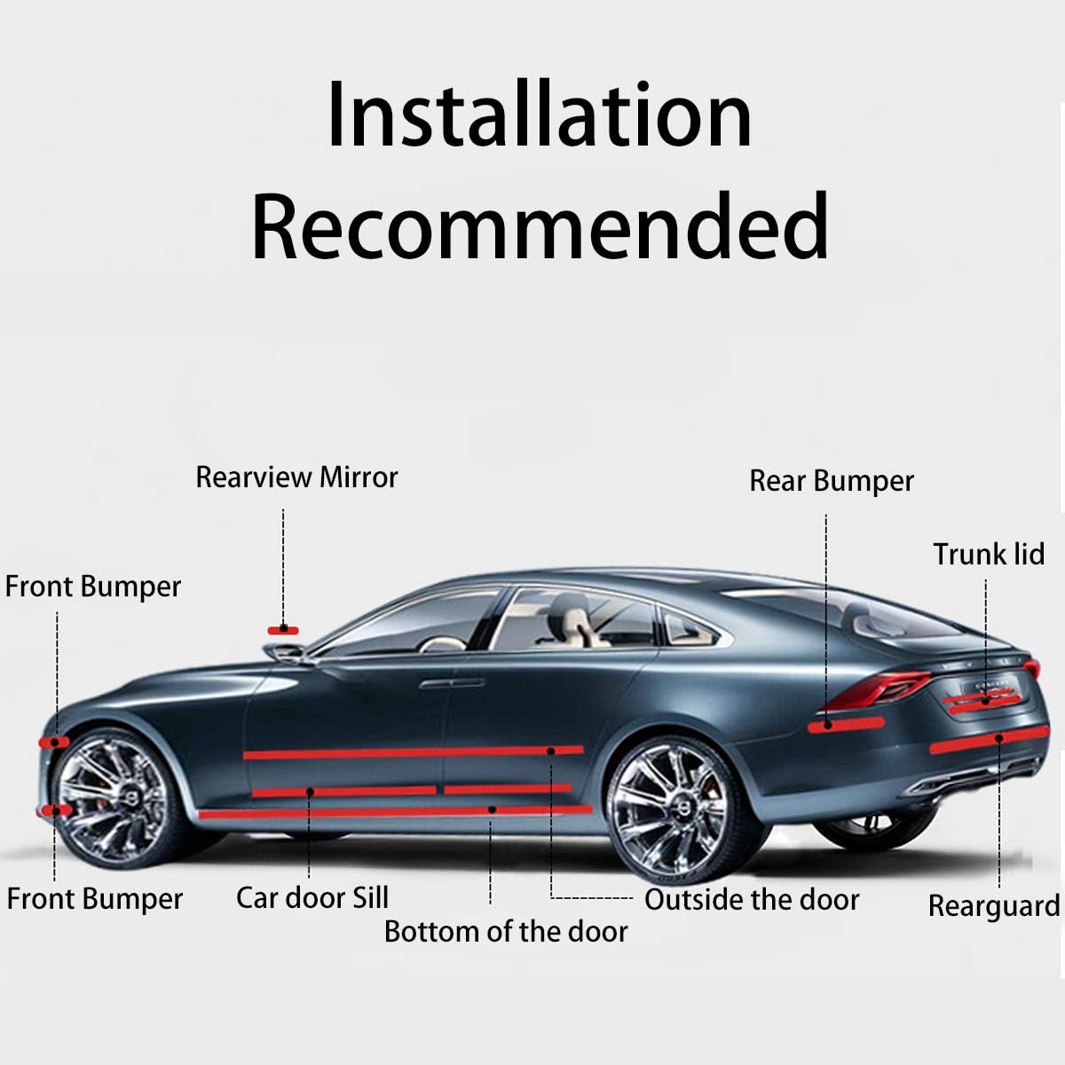 1-10m Autocollant de bande 3D voiture en fibre carbone, pâte miroir porte, protection bricolage, film adhésif étanche adhésifs Adhésive Nano pour Rétroviseur et Protecteur Imperméable DIY