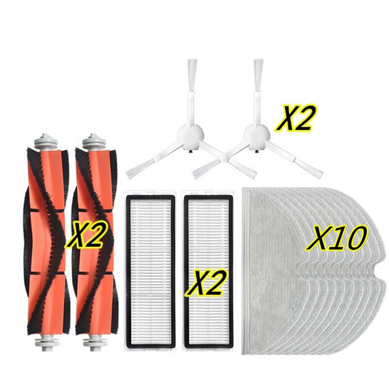Voor Xiaomi Mi Robot Vacuüm-Mop 2 Pro + Robotic Cleaner STYTJ02ZHM Accessoires Belangrijkste Roller Side Brush Hepa Filter mop Rag Onderdelen: Set Q