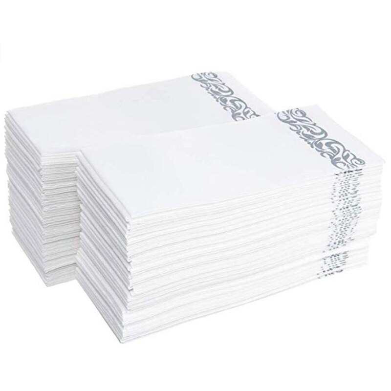 100Stck Einweg Hand Handtücher Papier Serviette Schlecht Hochzeiten Party Hotel Servietten Papier Weich und Saugfähig Airlaid Papier Gast Zu