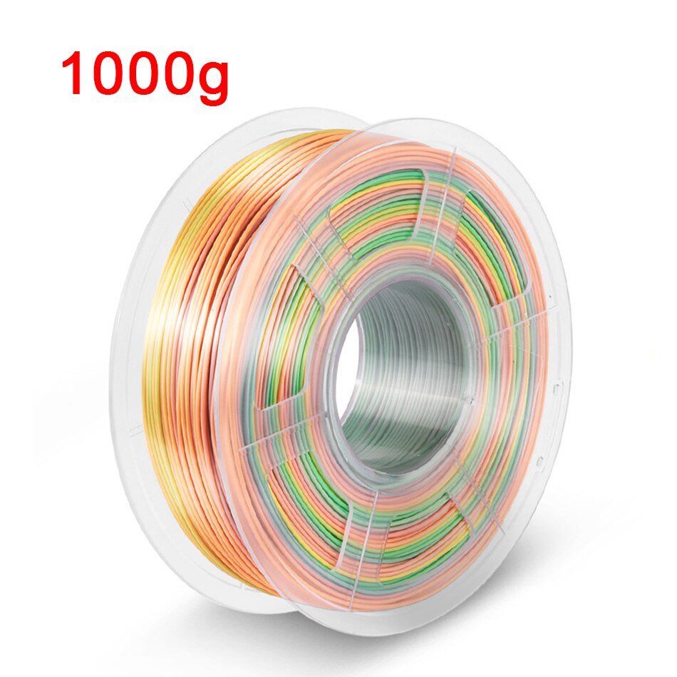 3D PLA Silk Rainbow Filament 1KG/500G/250G 1.75mm 3D Printer Filaments pla Rainbow Shiny Color Silk Texture Printing Materials: Rainbow C 1Kg