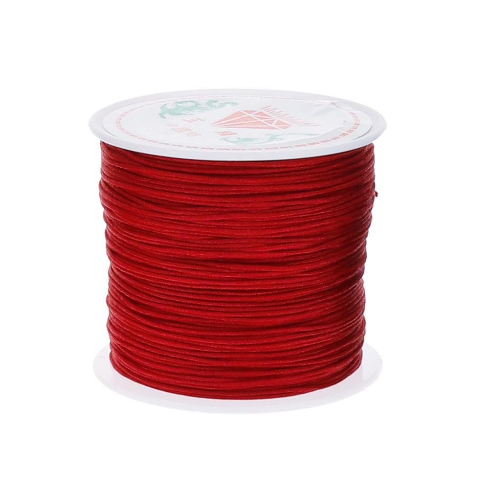 45m/ rollen kleurrijke beginners nylon chinese knoop armband handwerk koord draad macramé diy kralen koord koord gevlochten koord: Ijzerrood