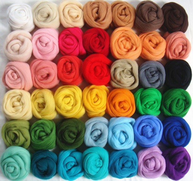 Fibre de laine mérinos 7 sac/lot | 42 couleurs, lot de 7 sac/lot, pour feutrage à l&#39;aiguille, rotation à la main, poupée amusante, couture, feutre en laine brute, piqué 10g/sac