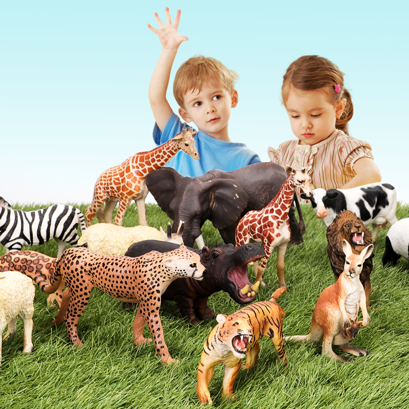 Simulation Ebene Figur Dekoration Kühlen Kollokation Pvc Modell Puppe Tiger Panda Giraffe Gepard Figur Biologische Spielzeug für freundlicher