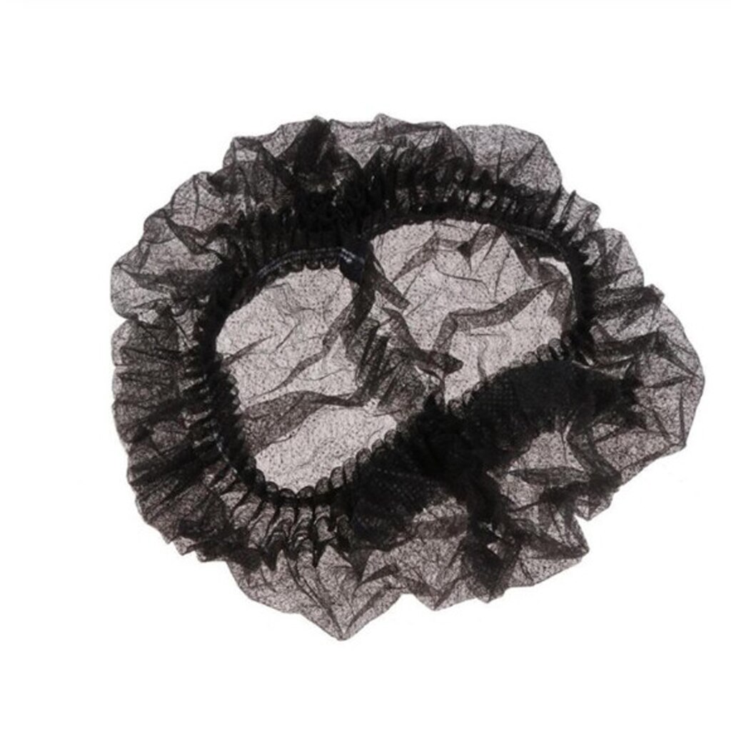 100x engångsmössa mössa hårnät mössor huvudöverdrag frisörsalong kök restaurang engångs non-woven huvudöverdrag hatt elastisk