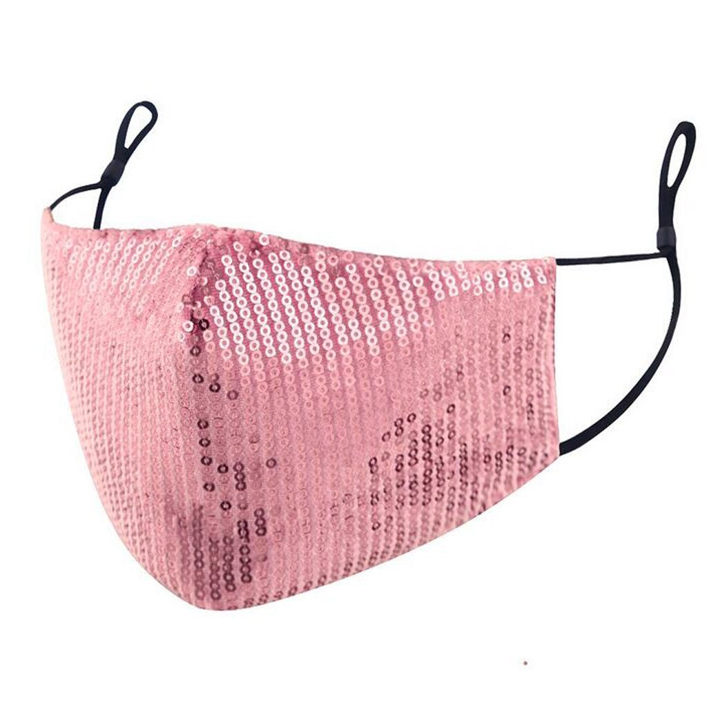 Cycling Face Covering Mask Sequins Cotton Mask Washable Breathable Mask Festival Mask Outdoor Protective Masque: PK