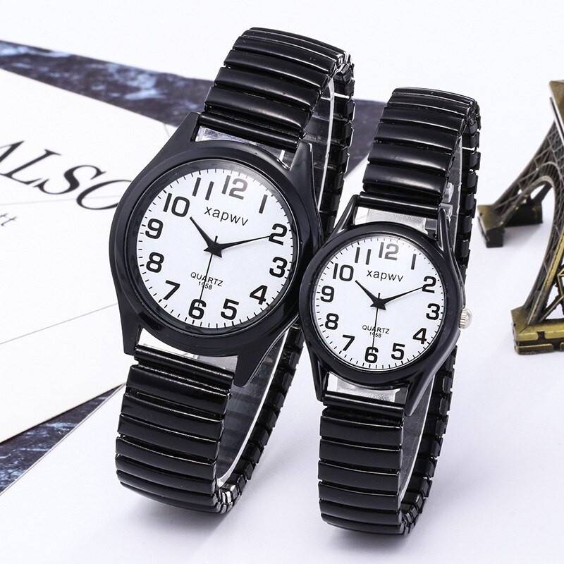 Eenvoudige Mannen Vrouwen Horloges Paar Flexibele Stretch Band Quartz Horloges Mode Man En Dames Dress Klok Horloges C109