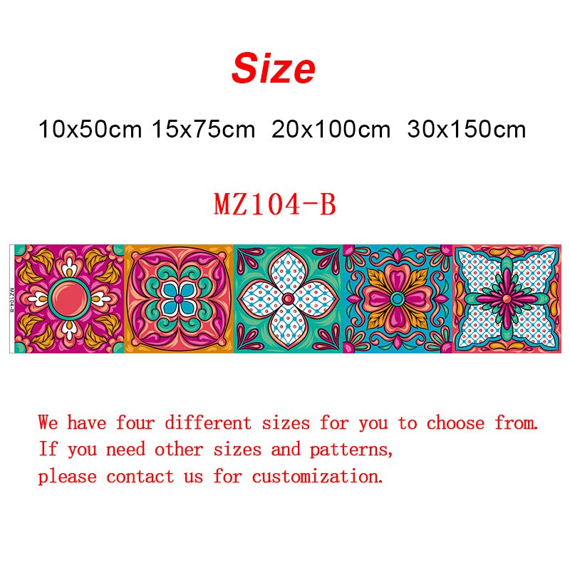 Colorful Strip Tiles Wall Stickers Bathroom Kitchen Stairs Tile Ceramics Decoration Wallpaper Peel &amp; Stick PVC Art Mural Poster: MZ0104 B / 20cmX100cmX1pc