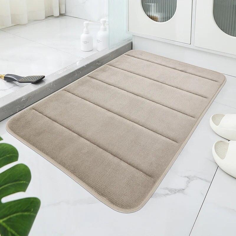 Bad Korallen samt Anti-Rutsch-Matte, schnelle Wasser aufnahme, trockene Maschinen wäsche, Toiletten matte, weich bequem, einfache Matte Bad verwenden: Beige / 400MMx600MM
