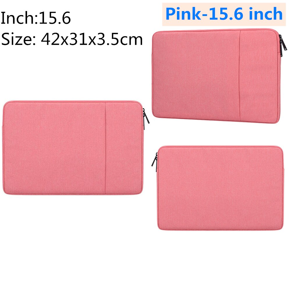 Waterproof Laptop Bag for Macbook Air 13.3" 14.1"15.4" 15.6"inch Men Women laptop liner sleeve bag Notebook Felt Tablet Case: Pink-15.6 inch