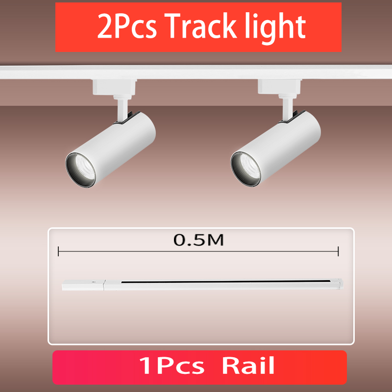Led-skenlampa set spotlight skena lampa 220v butiksbelysning skena 30w spotlights för klädbutik dekoration armatur: Ljusgul / Svart