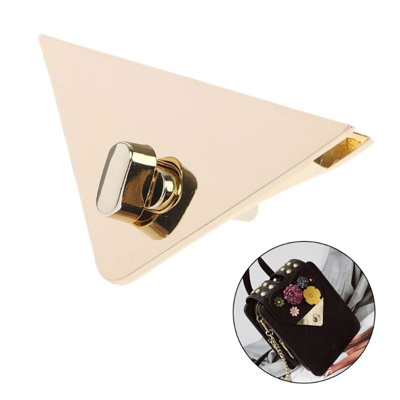 DIY Triangle Shape Clasp Turn Lock Twist Locks for Handbag Shoulder Crossbody Bag Purse