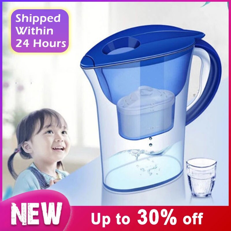 2.5L Water Filter Kettle Activated Carbon Alkaline Filtration Net Food Grade Material Office Water Purifier Cold Storage Bottle
