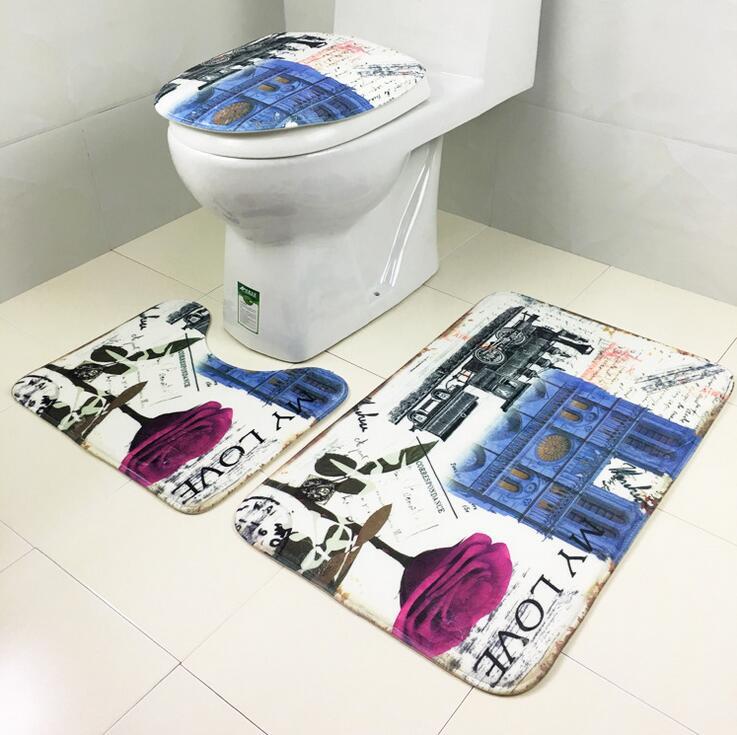 Toilet wc toilet sædebetræk toilet tocador toilet tilbehør måtte tapa wc måtte inodoro kuvette dekoration bad badeværelse toiletstol: Bademåtte 7