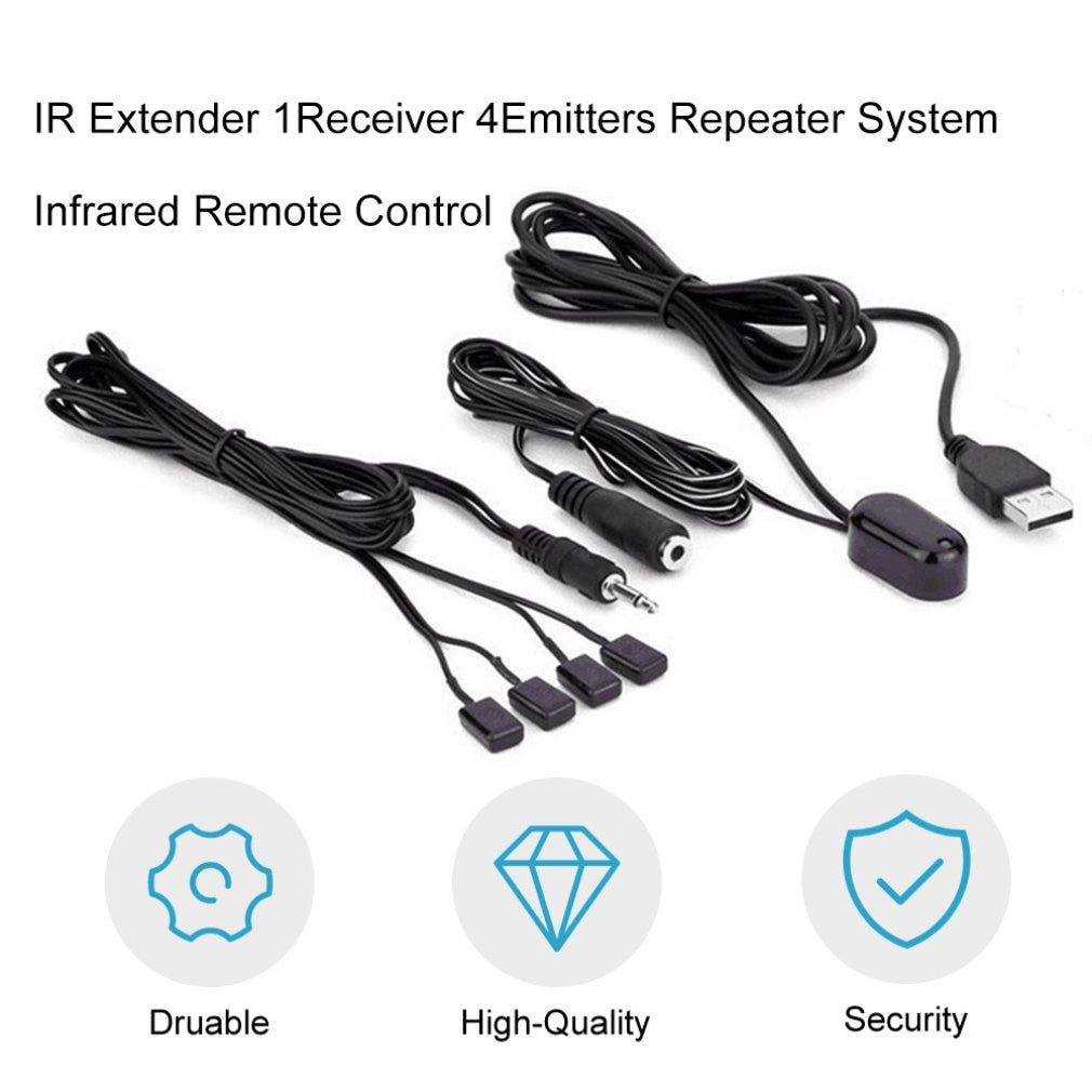 IR Extender 1receiver 4emitters Repeater System Infrared Remote Control Camera / Video Camera ONLENY