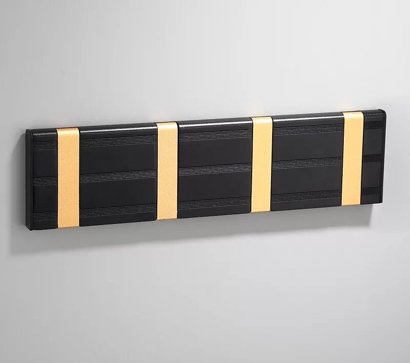 Schwarz kreative unsichtbar haken, raum Aluminium eintrag haken, versteckte haken, klapp haken, 1-5 haken.: golden 4 Haken