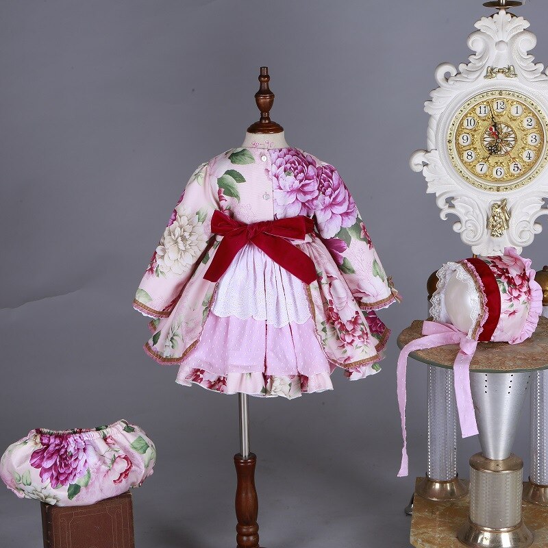 Filles doux lolita enfants fleur broderie rose lolita robe enfant kawaii robe filles robe victorienne enfants robe de princesse: 90