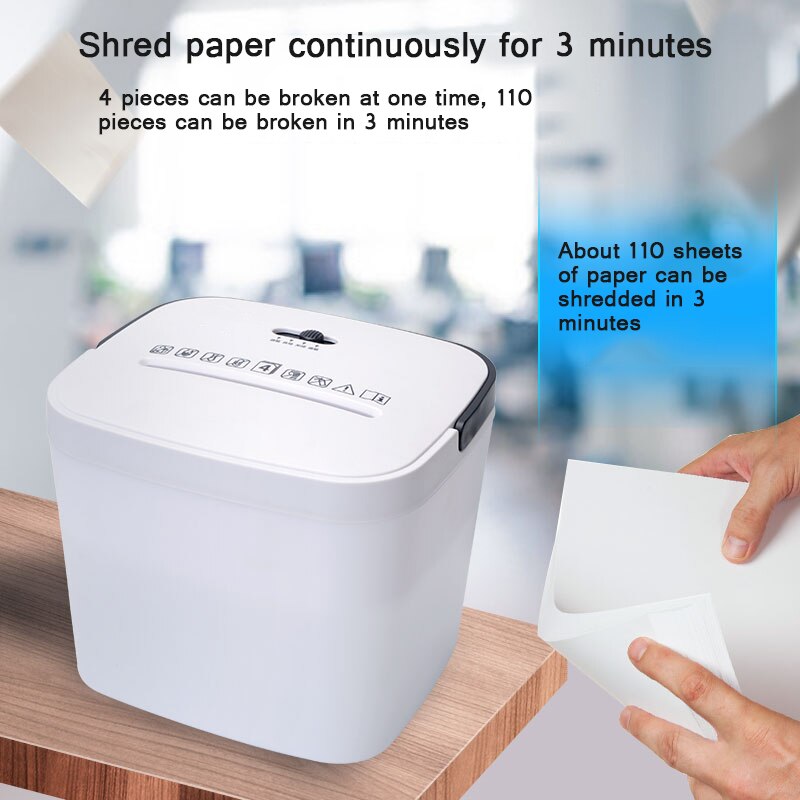 3.5L Mini Portable Document Shredder Deeltje Stille En Vertrouwelijke Gegevens Papier Elektrische Automatische Desktop Shredder