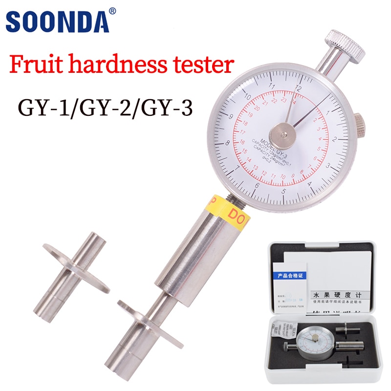 Penetrómetro para frutas, probador de la dureza de la fruta, para durómetro manzana, pera, fresa, Kiwi, GY-1/GY-2/GY-3