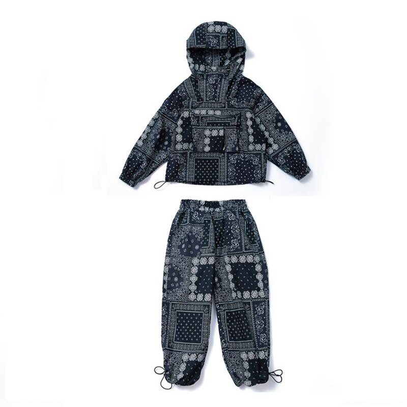 Disfraz de baile de Hip Hop para niñas y niños, Sudadera con capucha, pantalones de Hip Hop, traje de baile callejero, ropa de actuación de Jazz para niños, BL5695: 160cm