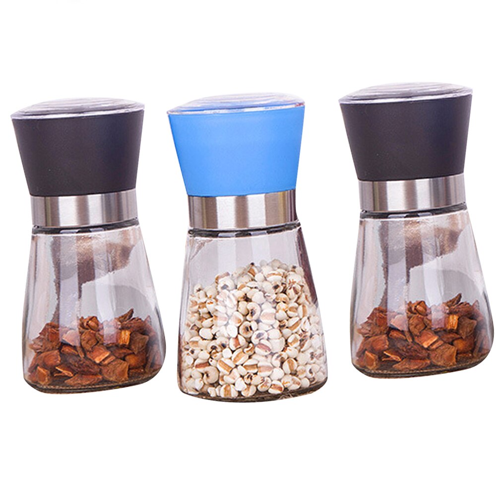 3pcs Kitchen Sesame Grinder Manual Food Spice Bottle Roasting Sea Salt Black Pepper Mill Candy Squeeze Grinding Tool