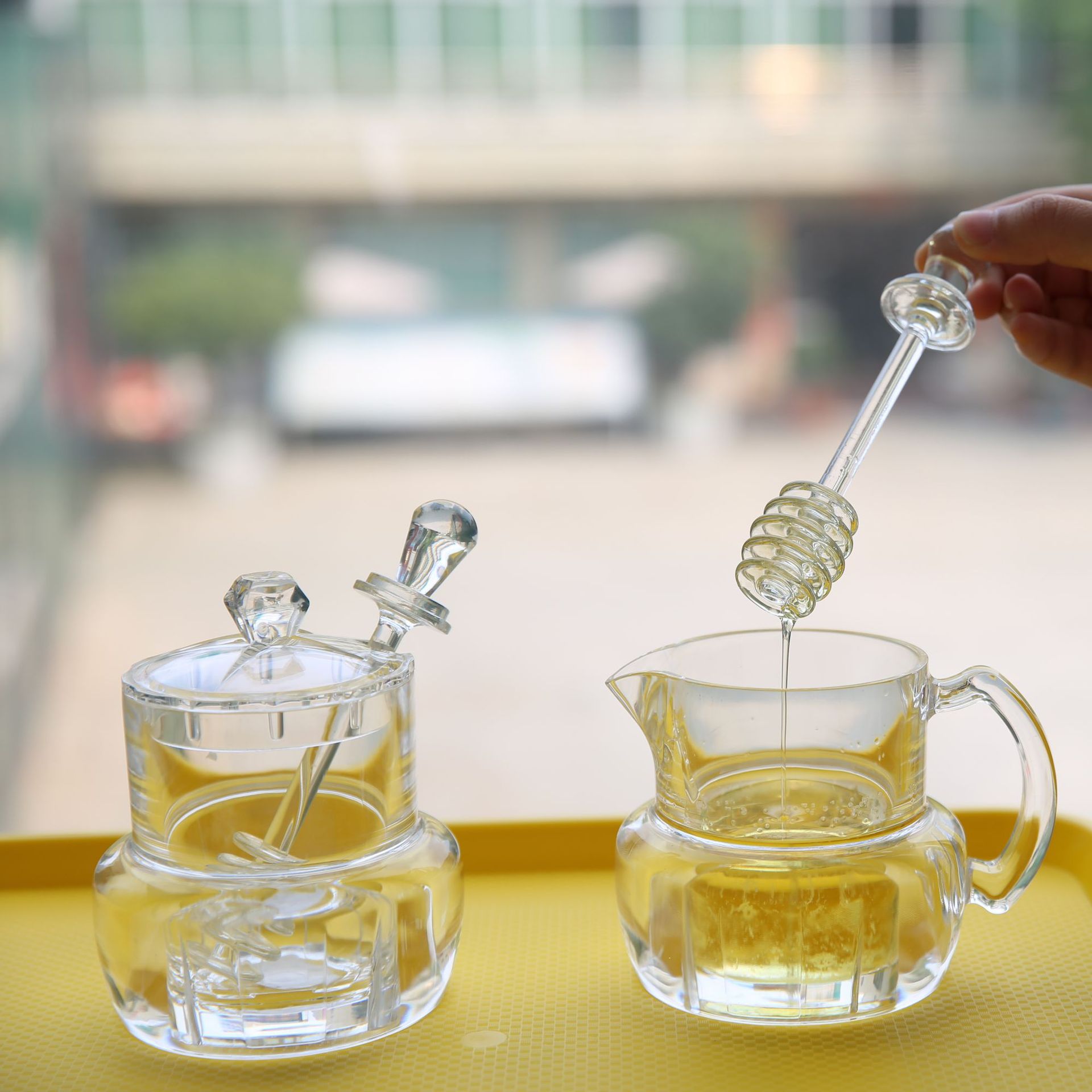 Transparant Acryl Honing Jar, Honing Pot, Met Deksel, Voor Keuken Gebruik, Thuis Accessoire, honing Squeeze Dispenser