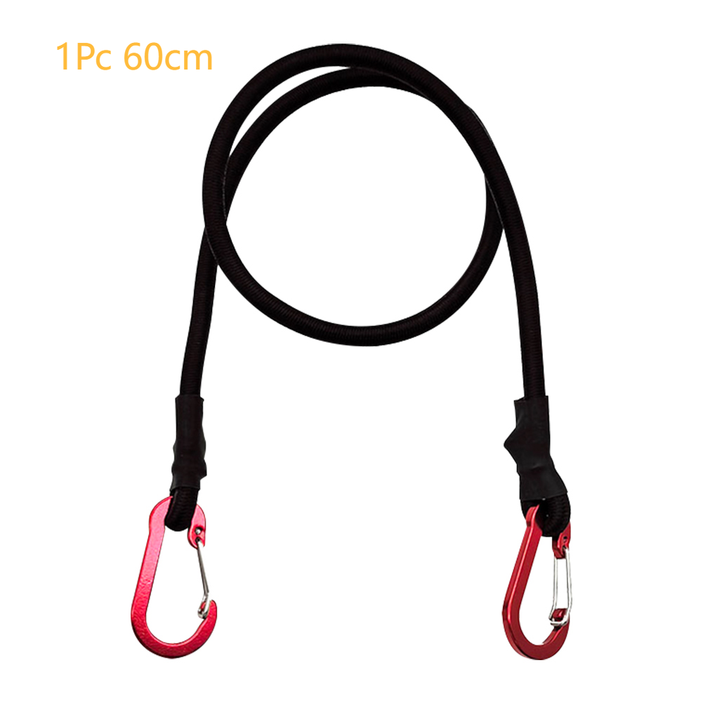 Cordón elástico de alta resistencia de 60/90/120cm, correa de amarre, ganchos de mosquetón, cuerdas de embalaje de equipaje para Kayak, accesorios de Camping: Plata