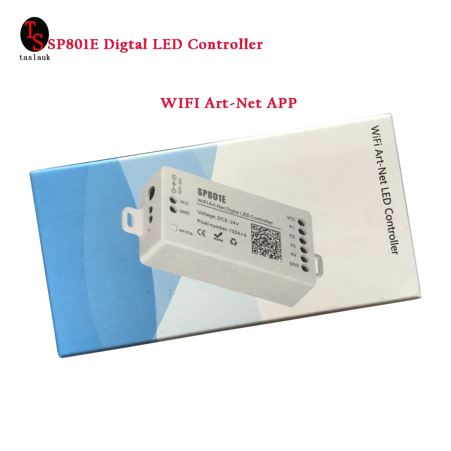 Controlador LED SP801E WiFi Art-Net para módulo de Panel de matriz LED tira de luz LED a través de Control de aplicación modo AP/modo STA DC5V-24V