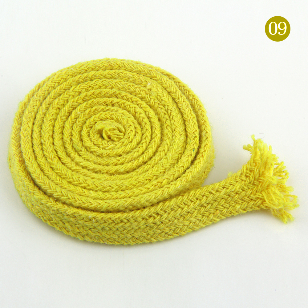 Cuerda de algodón de 10mm, cordón trenzado plano, tejido Multicolor para bolso, artesanía hecha a mano, costura textil para el hogar, 5 yardas