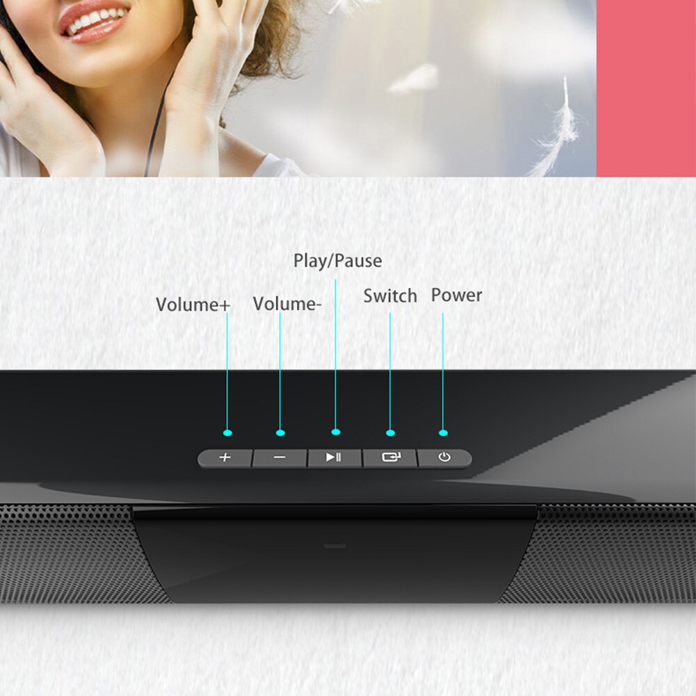 Wireless Waterproof Subwoofer Portable Home Theater Sound Bar Bluetooth Speaker Powerful Multifunction Remote Control Indoor