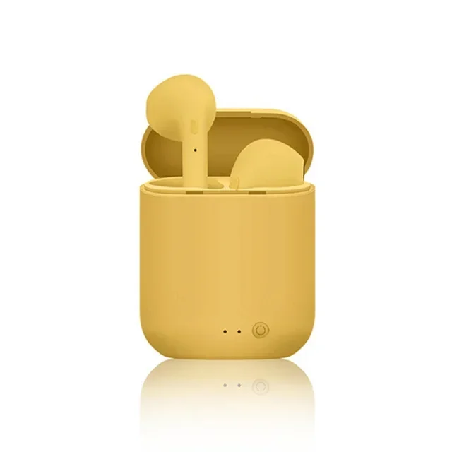 Écouteurs sans fil Bluetooth i12 TWS, oreillettes stéréo, suppression du bruit, casque d'écoute étanche pour sport et musique: YELLOW