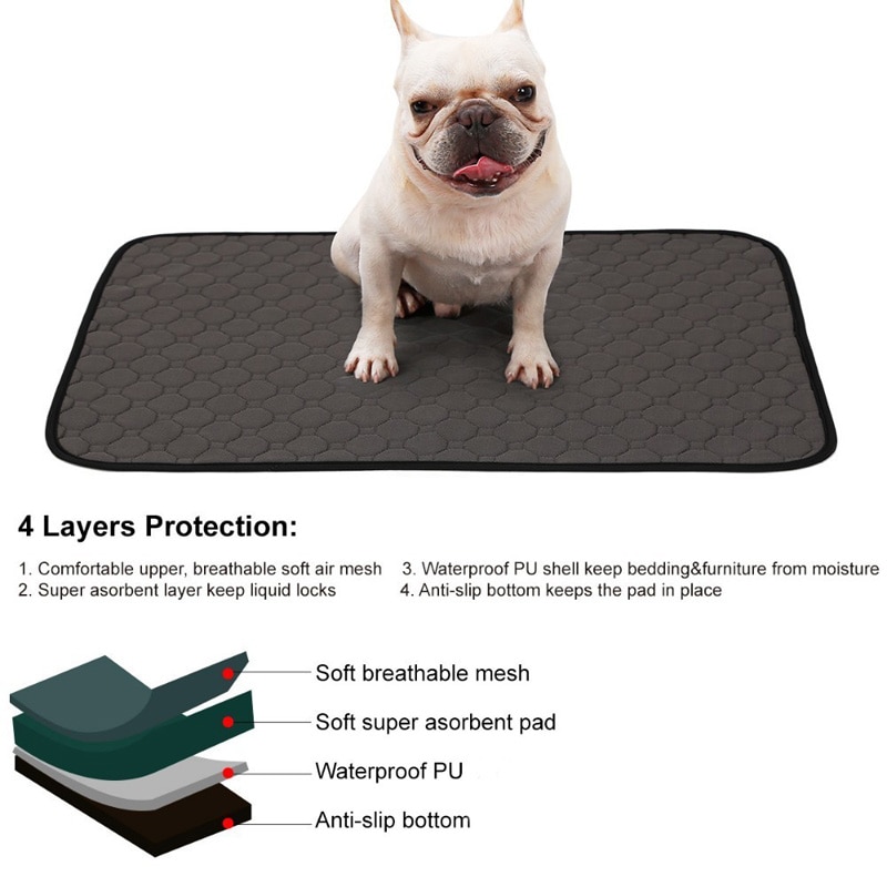 Waterproof Large Dog Bed Washable Dog Pet Diaper Mat Urine Absorbent Dog Diaper Reusable Dog Car Seat Cover Dog Cage Mat Pet Bed