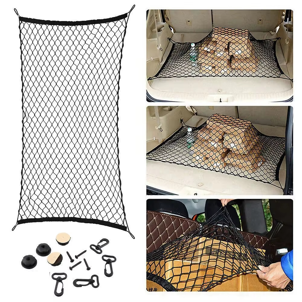 Kofferbak Opbergnet Tas Cargo Bagage Nylon Elastisch gaas Hangnetten Zak Opbergen Opruimen Interieuraccessoires