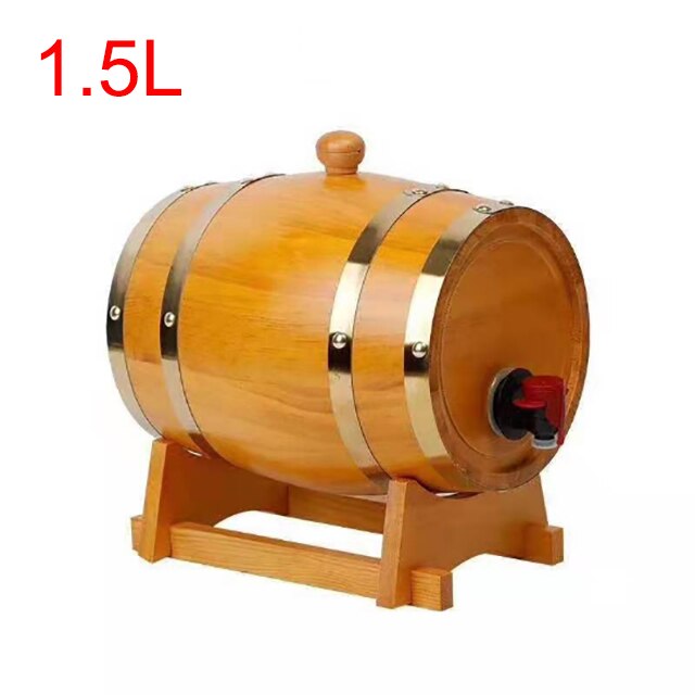 GOALONE 1,5/3L barril de madera Vintage equipo de elaboración de cerveza de roble Mini Keg Home, grifo para barril de cerveza, dispensador Para Ron Pot Whisky vino: 1.5L Yellow