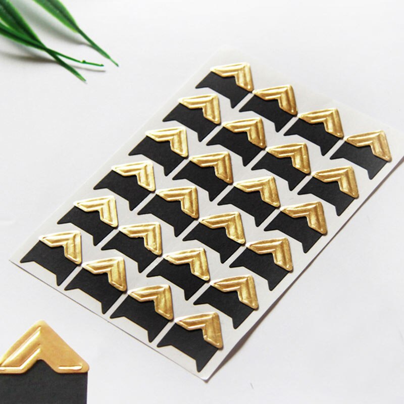 Cadre de décoration Vintage pour bricolage 24 pièces/lot | Autocollants papier populaires pour coin, Scrapbooking pour album Photo, offre spéciale: Gold