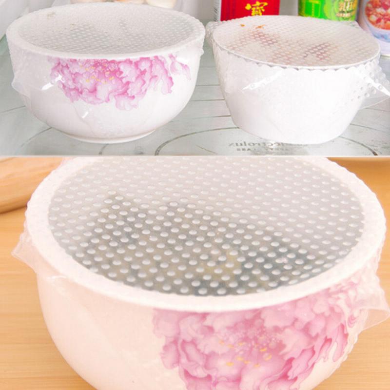 1 Set Silicone Food Wraps Reusable Keeping Food Fresh Saran Wrap Bowl Pot Seal Vacuum Cover Stretch Lid Kitchen Accessories