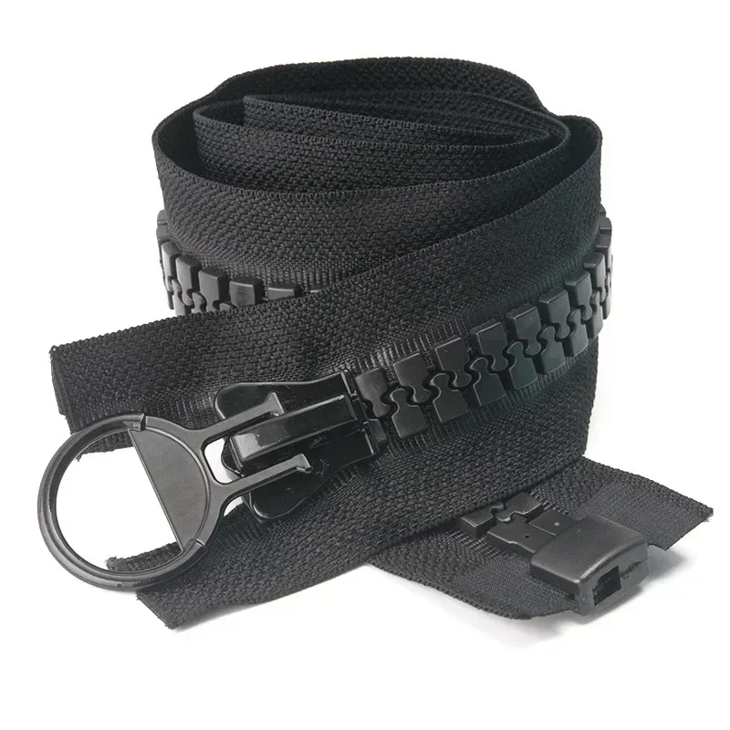 Meetee 1 pezzo 20 # Grande cerniera in resina 60-500 cm Chiusura a cerniera lampo lunga aperta per giacche, cappotti, tende, cerniere, accessori per cucire di ricambio: nero / Option11