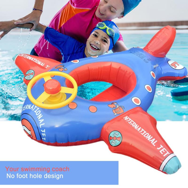 Opblaasbare Zwemmen Ring Cartoon Vliegtuigen Seat Vliegtuig-vormige Float Cirkel Kids Baby Zwembad Float Speelgoed Zomer Opblaasbare Water Spelen