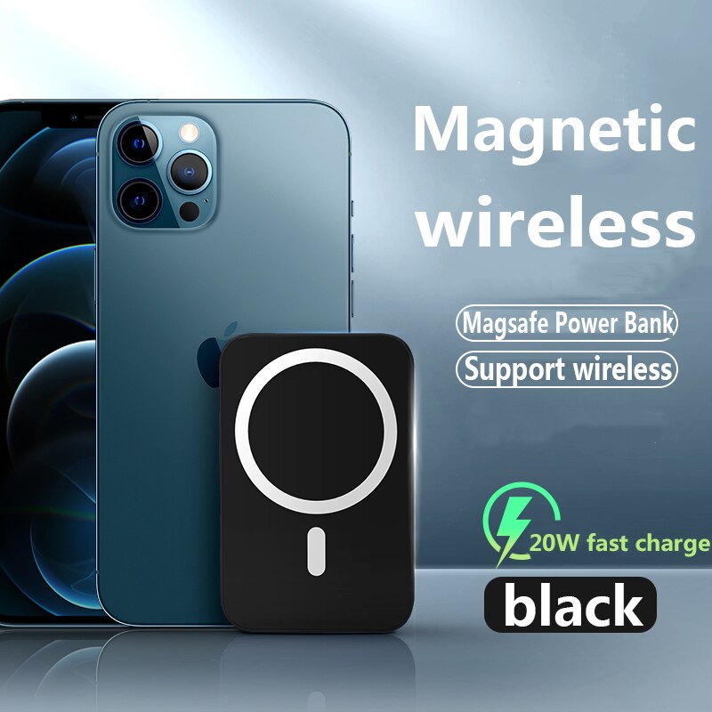 20W Power Bank Magnetic Wireless Fast Charger For magsafe Mobile Phone battery For iphone 12mini 12 13 Pro Max xiaomi 10000mAh: Black / 10000mAh