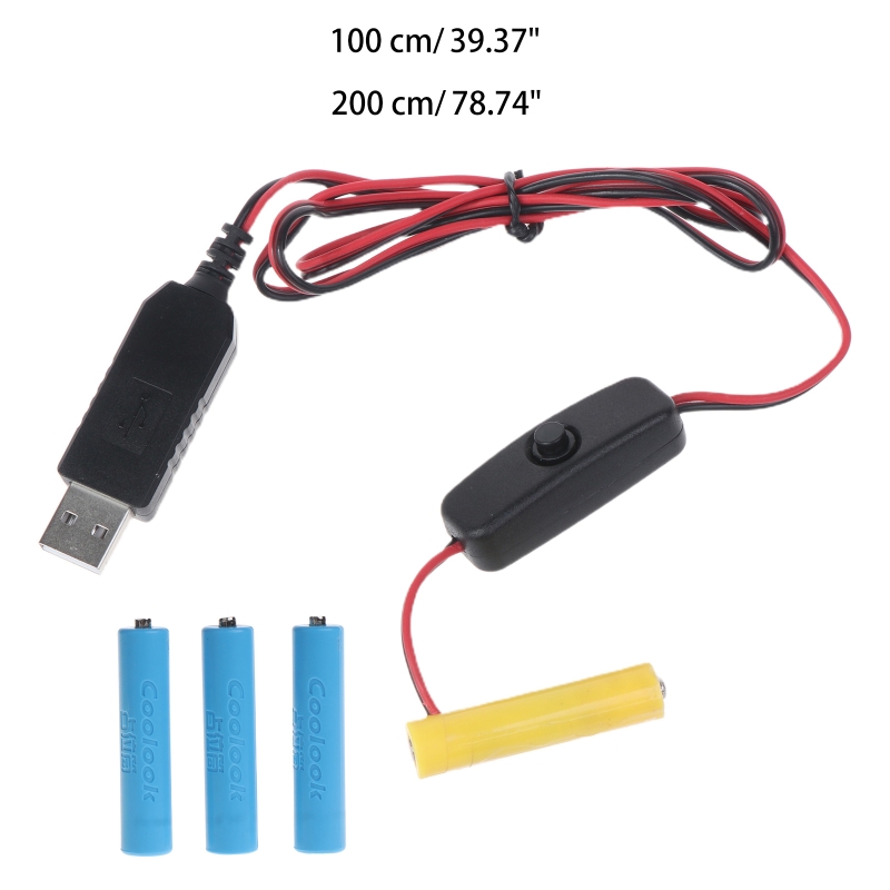 4 aaa dummy batterij adapter usb voeding schakelaar kabel vervangen 4 aaa batterijen voor afstandsbedieningen camera speelgoed led strip