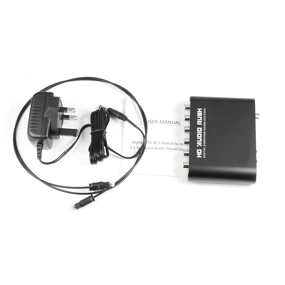Decodificador de Audio Dolby Digital 5,1 Dts/Ac-3, convertidor óptico a RCA de 5,1 canales, adaptador de Audio de sonido, convertidor y amplificador EU: BS
